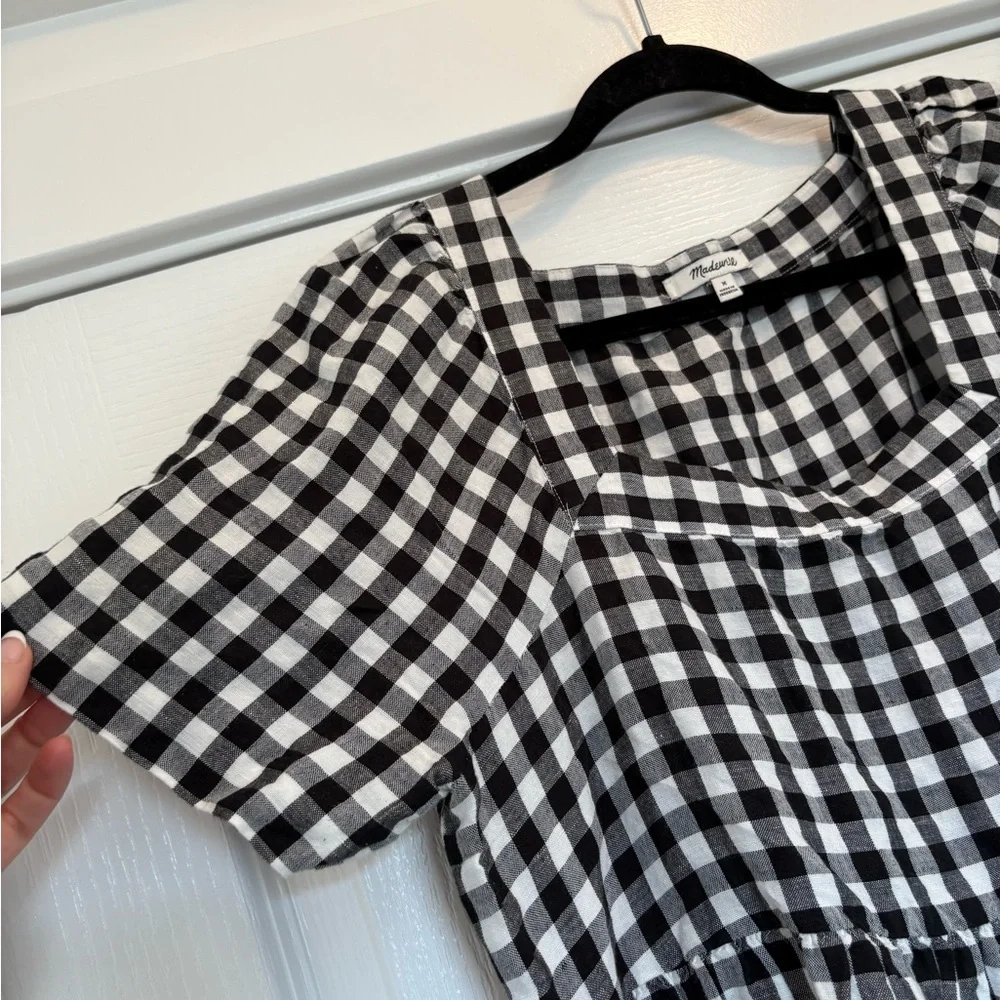 Madewell Black and White Checkered Mini Dress - Picture 2 of 4